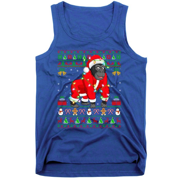 Gorilla Lover Xmas Matching Santa Ugly Gorilla Christmas Gift Tank Top