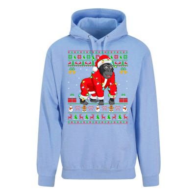 Gorilla Lover Xmas Matching Santa Ugly Gorilla Christmas Gift Unisex Surf Hoodie