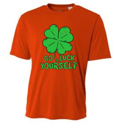 Go Luck Yourself St Patrick's Day Four Leaf Clover Lucky Cooling Performance Crew T-Shirt