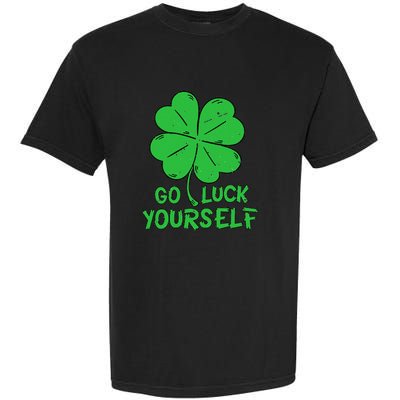 Go Luck Yourself St Patrick's Day Four Leaf Clover Lucky Garment-Dyed Heavyweight T-Shirt