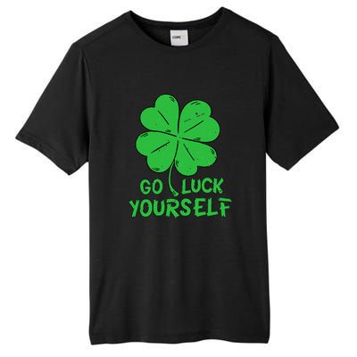 Go Luck Yourself St Patrick's Day Four Leaf Clover Lucky Tall Fusion ChromaSoft Performance T-Shirt