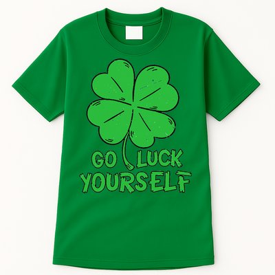 Go Luck Yourself St Patrick's Day Four Leaf Clover Lucky Tall T-Shirt
