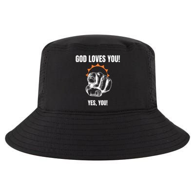 God Loves You Christian Faithful Funny Gift Jesus Religious Halo Gift Cool Comfort Performance Bucket Hat