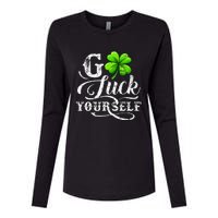 Go Luck Yourself St Patricks Day Lucky Clover Irish Womens Cotton Relaxed Long Sleeve T-Shirt