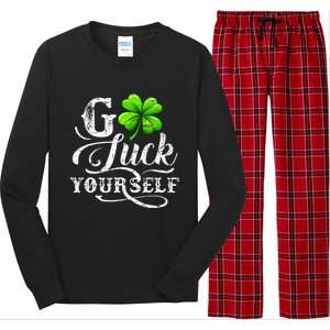 Go Luck Yourself St Patricks Day Lucky Clover Irish Long Sleeve Pajama Set