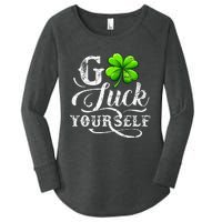 Go Luck Yourself St Patricks Day Lucky Clover Irish Women's Perfect Tri Tunic Long Sleeve Shirt