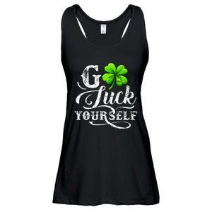 Go Luck Yourself St Patricks Day Lucky Clover Irish Ladies Essential Flowy Tank