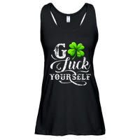 Go Luck Yourself St Patricks Day Lucky Clover Irish Ladies Essential Flowy Tank