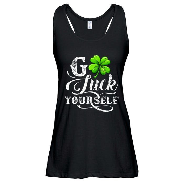 Go Luck Yourself St Patricks Day Lucky Clover Irish Ladies Essential Flowy Tank