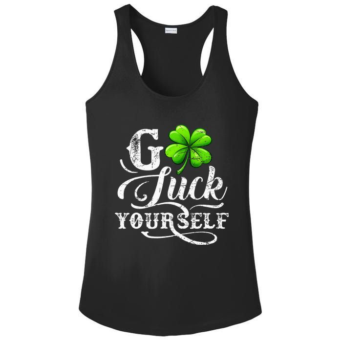 Go Luck Yourself St Patricks Day Lucky Clover Irish Ladies PosiCharge Competitor Racerback Tank