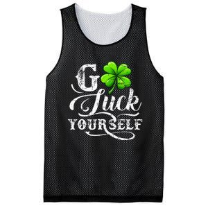 Go Luck Yourself St Patricks Day Lucky Clover Irish Mesh Reversible Basketball Jersey Tank