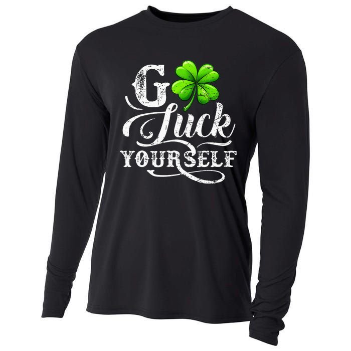 Go Luck Yourself St Patricks Day Lucky Clover Irish Cooling Performance Long Sleeve Crew