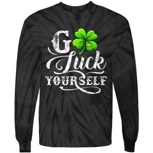 Go Luck Yourself St Patricks Day Lucky Clover Irish Tie-Dye Long Sleeve Shirt