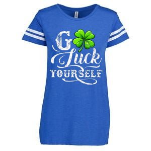 Go Luck Yourself St Patricks Day Lucky Clover Irish Enza Ladies Jersey Football T-Shirt