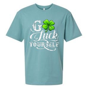 Go Luck Yourself St Patricks Day Lucky Clover Irish Sueded Cloud Jersey T-Shirt