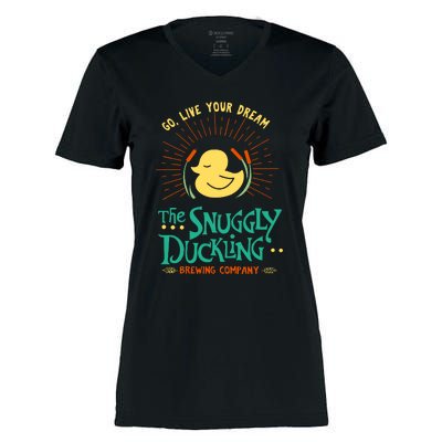 Go Live Your Dream The Snuggly Duckling Women's Momentum V-Neck T-Shirt