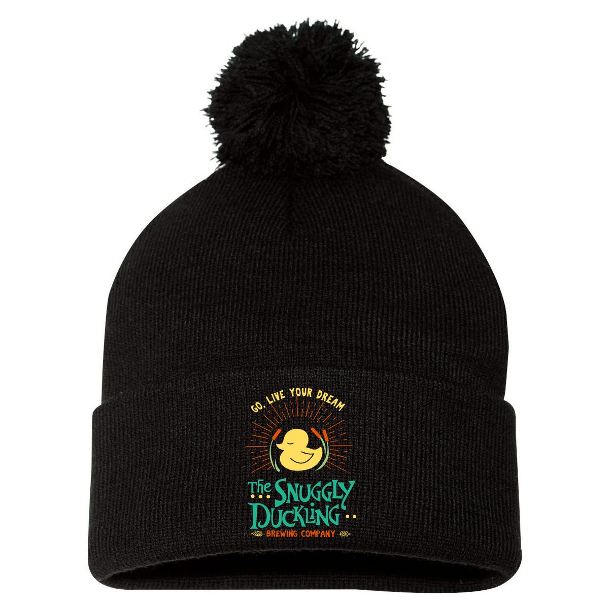 Go Live Your Dream The Snuggly Duckling Pom Pom 12in Knit Beanie