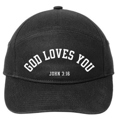 God Loves You John 316 Christian Inspirational 7-Panel Snapback Hat