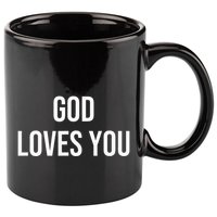 God Loves You 11oz C Handle Ceramic Mug
