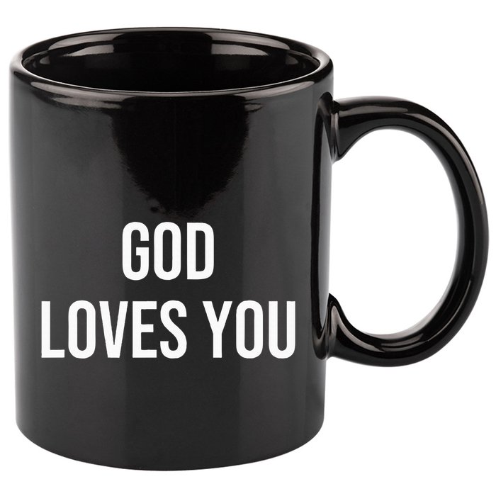 God Loves You 11oz C Handle Ceramic Mug