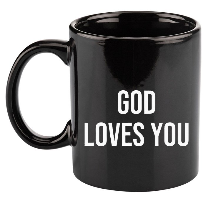 God Loves You 11oz C Handle Ceramic Mug