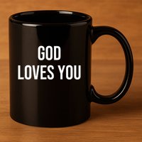 God Loves You 11oz C Handle Ceramic Mug