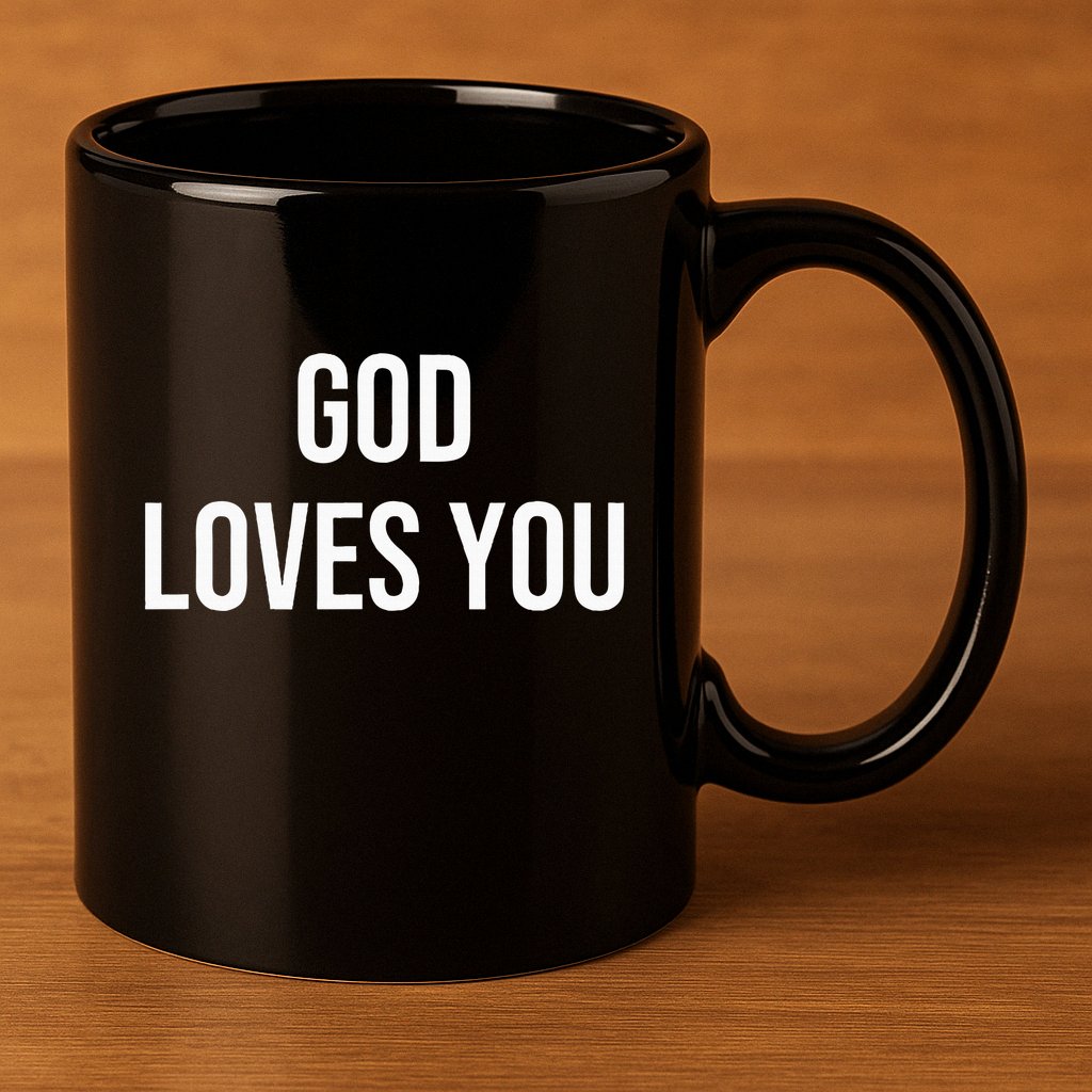 God Loves You 11oz C Handle Ceramic Mug