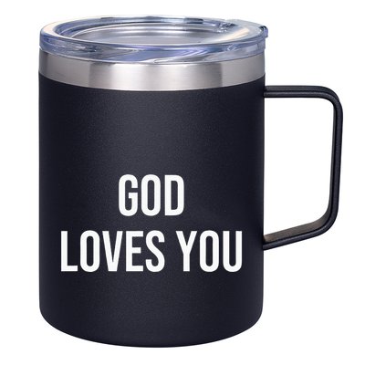 God Loves You 12oz Stainless Steel Coffee Mug