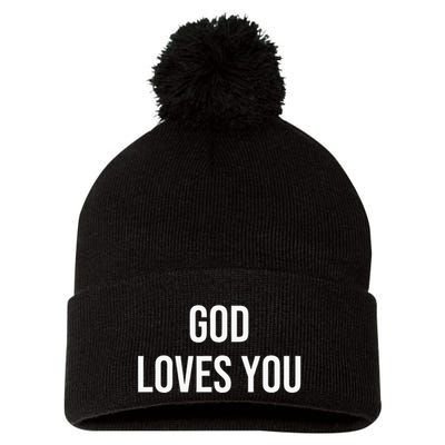 God Loves You Pom Pom 12in Knit Beanie