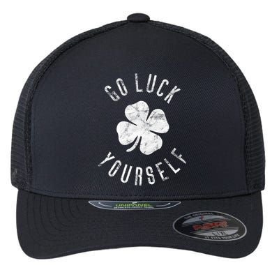 Go Luck Yourself Cool Gift St Patricks Day Irish Vintage Shamrock Gift Flexfit Unipanel Trucker Cap