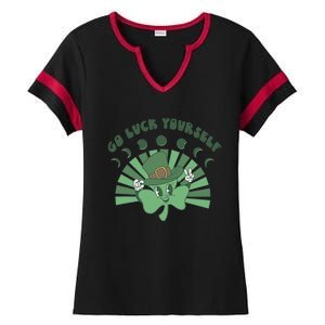 Go Luck Yourself St Patricks Day Lucky Clover Irish Ladies Halftime Notch Neck Tee