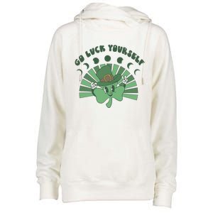 Go Luck Yourself St Patricks Day Lucky Clover Irish Womens Funnel Neck Pullover Hood