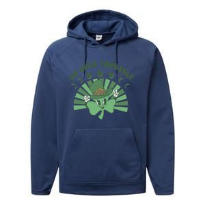 Go Luck Yourself St Patricks Day Lucky Clover Irish Performance Fleece Hoodie