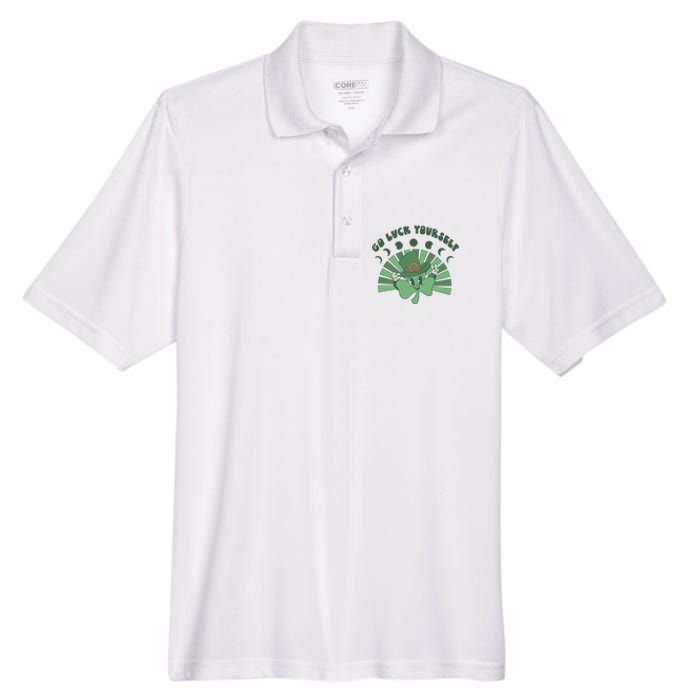 Go Luck Yourself St Patricks Day Lucky Clover Irish Men's Origin Performance Pique Polo