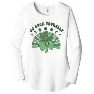 Go Luck Yourself St Patricks Day Lucky Clover Irish Women's Perfect Tri Tunic Long Sleeve Shirt