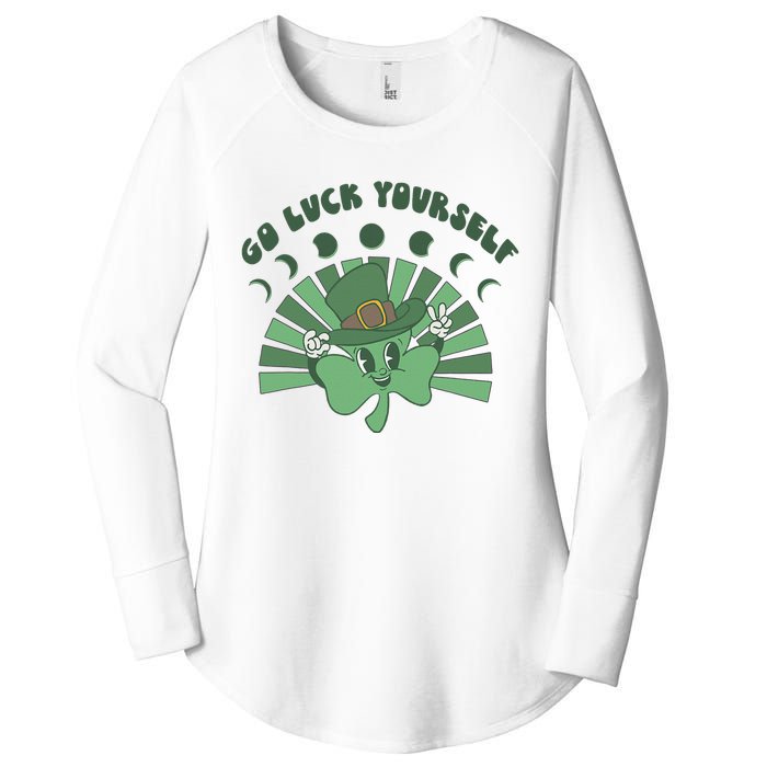 Go Luck Yourself St Patricks Day Lucky Clover Irish Women's Perfect Tri Tunic Long Sleeve Shirt