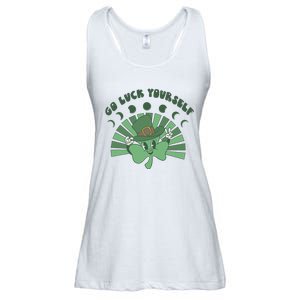 Go Luck Yourself St Patricks Day Lucky Clover Irish Ladies Essential Flowy Tank