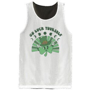 Go Luck Yourself St Patricks Day Lucky Clover Irish Mesh Reversible Basketball Jersey Tank