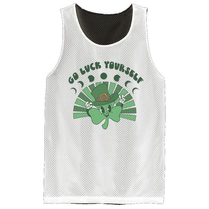 Go Luck Yourself St Patricks Day Lucky Clover Irish Mesh Reversible Basketball Jersey Tank