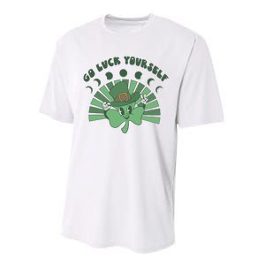 Go Luck Yourself St Patricks Day Lucky Clover Irish Performance Sprint T-Shirt