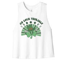 Go Luck Yourself St Patricks Day Lucky Clover Irish Women's Racerback Cropped Tank