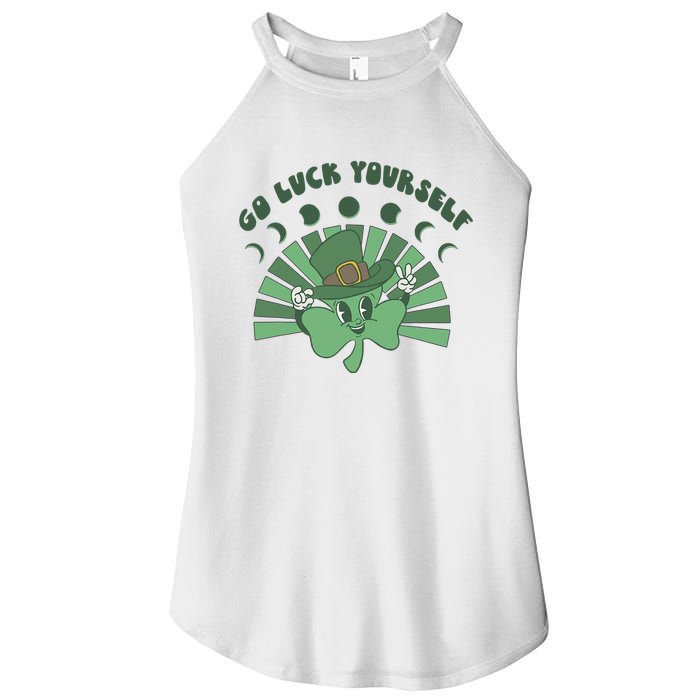 Go Luck Yourself St Patricks Day Lucky Clover Irish Women's Perfect Tri Rocker Tank