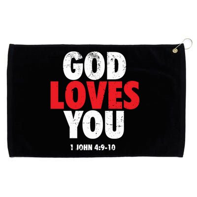 God Loves You Gift Grommeted Golf Towel