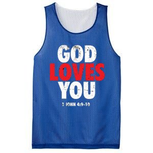 God Loves You Gift Mesh Reversible Basketball Jersey Tank