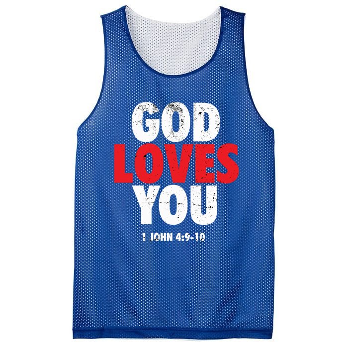 God Loves You Gift Mesh Reversible Basketball Jersey Tank