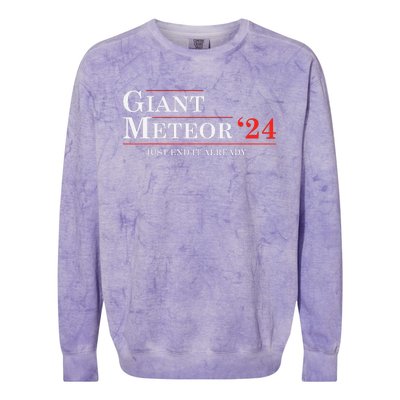 Giant Meteor 2024 Election 2024 Funny Colorblast Crewneck Sweatshirt