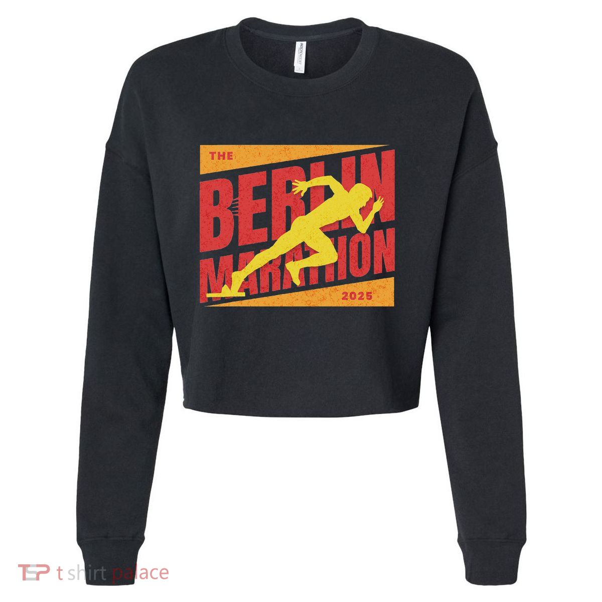 German Marathon 2025 And Berlin Germany Running Marathoner Cropped Pullover Crew