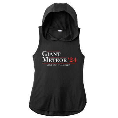 Giant Meteor 24 Election 2024 Funny Ladies PosiCharge Tri-Blend Wicking Draft Hoodie Tank