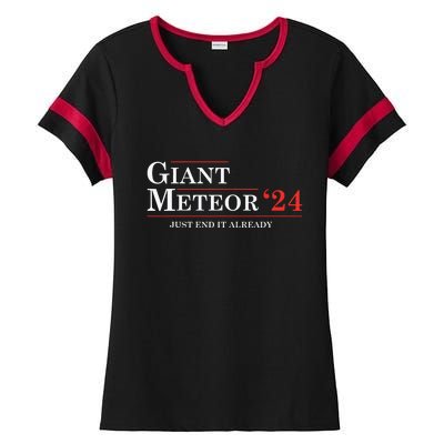 Giant Meteor 24 Election 2024 Funny Ladies Halftime Notch Neck Tee