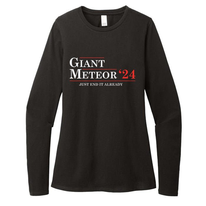 Giant Meteor 24 Election 2024 Funny Womens CVC Long Sleeve Shirt